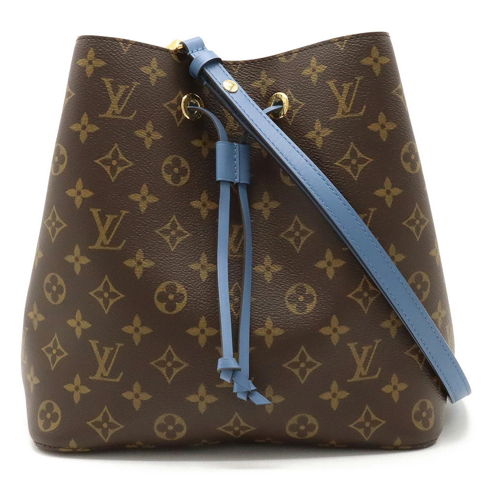 Louis Vuitton Monogram NeoNoe Shoulder Bag Hobo Drawstring Blue Jean